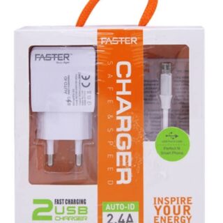 FASTER FC-33 FAST CHARGING 2 IN 1 TRAVEL CHARGER 2.4A Micro-USB